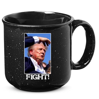 Fight Donald Trump Rally Gun Shot Fired Shooting Pennsylvania 15oz Campfire Ceramic Mug