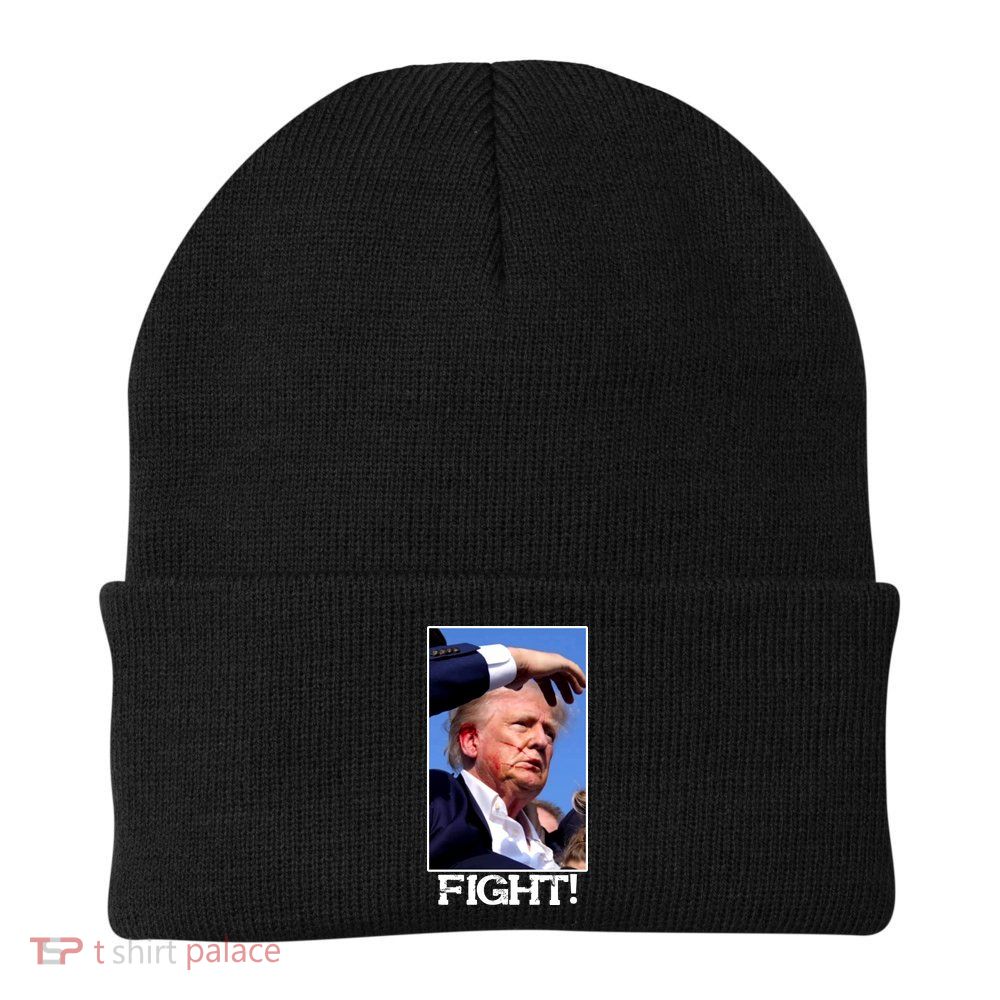 Fight Donald Trump Rally Gun Shot Fired Shooting Pennsylvania Knit Cap Winter Beanie