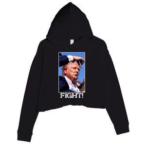 Fight Donald Trump Rally Gun Shot Fired Shooting Pennsylvania Crop Fleece Hoodie