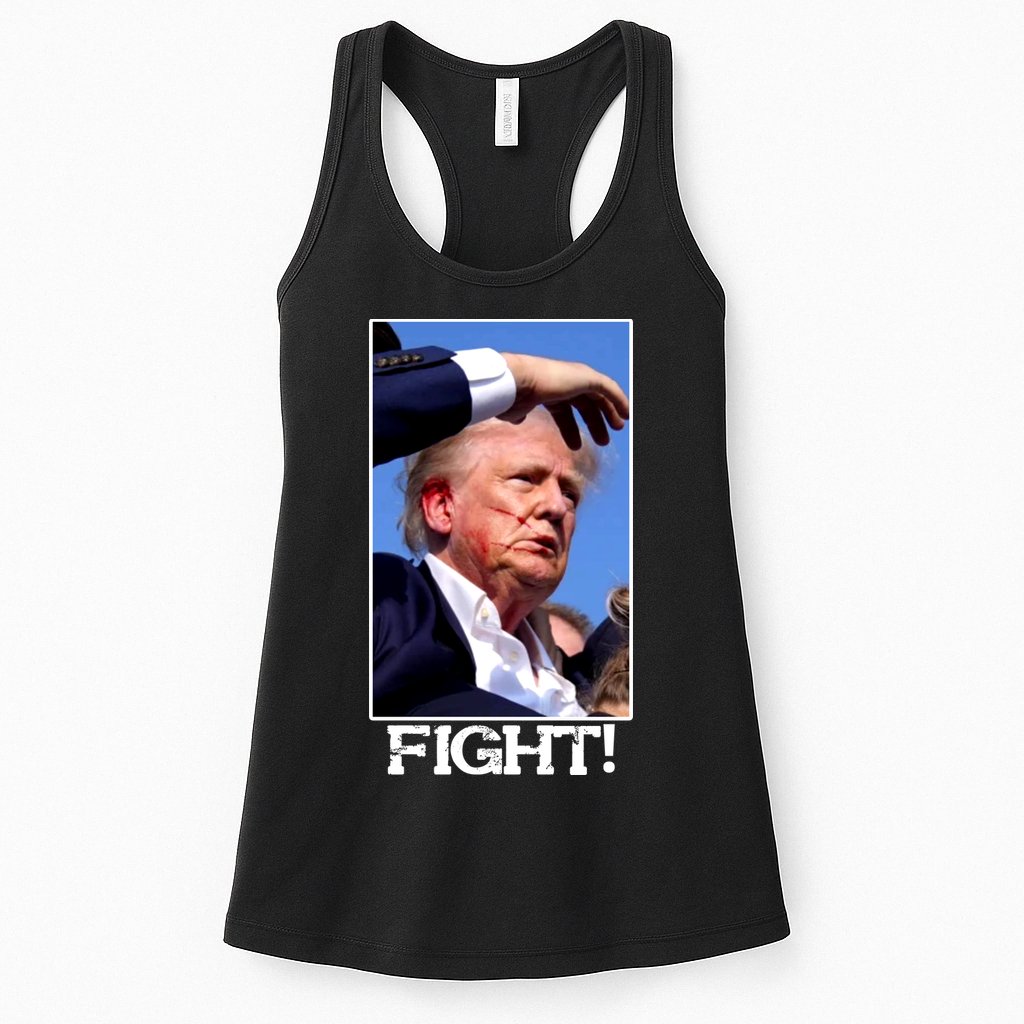 Fight Donald Trump Rally Gun Shot Fired Shooting Pennsylvania Womens Tank Top