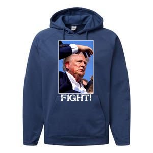 Fight Donald Trump Rally Gun Shot Fired Shooting Pennsylvania Performance Fleece Hoodie