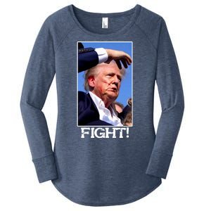 Fight Donald Trump Rally Gun Shot Fired Shooting Pennsylvania Women's Perfect Tri Tunic Long Sleeve Shirt