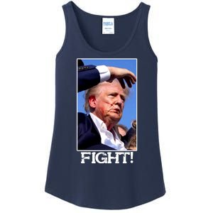 Fight Donald Trump Rally Gun Shot Fired Shooting Pennsylvania Ladies Essential Tank