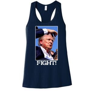 Fight Donald Trump Rally Gun Shot Fired Shooting Pennsylvania Women's Racerback Tank