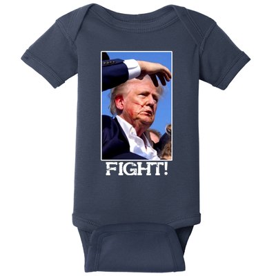 Fight Donald Trump Rally Gun Shot Fired Shooting Pennsylvania Baby Bodysuit