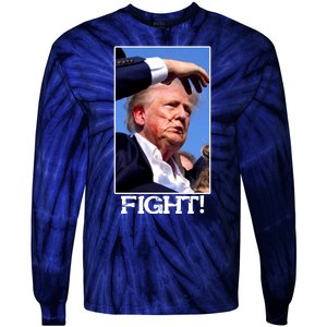 Fight Donald Trump Rally Gun Shot Fired Shooting Pennsylvania Tie-Dye Long Sleeve Shirt