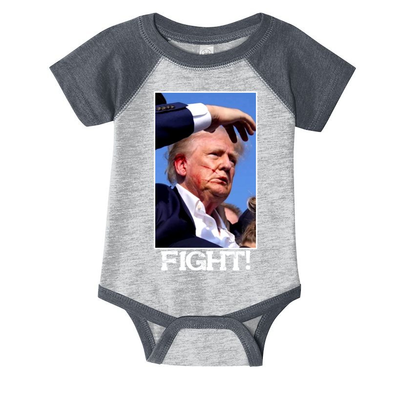 Fight Donald Trump Rally Gun Shot Fired Shooting Pennsylvania Infant Baby Jersey Bodysuit