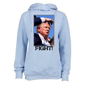 Fight Donald Trump Rally Gun Shot Fired Shooting Pennsylvania Womens Funnel Neck Pullover Hood