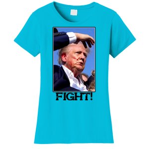 Fight Donald Trump Rally Gun Shot Fired Shooting Pennsylvania Women's T-Shirt