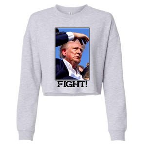 Fight Donald Trump Rally Gun Shot Fired Shooting Pennsylvania Cropped Pullover Crew