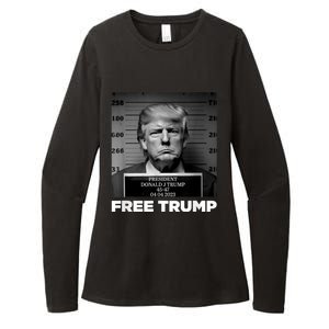 Free Donald Trump Mugshot Womens CVC Long Sleeve Shirt