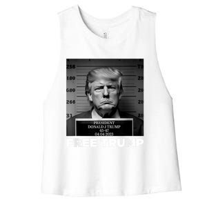 Free Donald Trump Mugshot Women's Racerback Cropped Tank