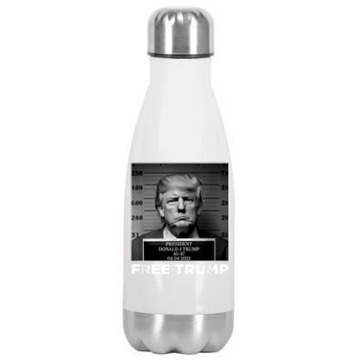 Free Donald Trump Mugshot Stainless Steel Insulated Water Bottle