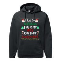 Funny Due To Inflation This Is My Ugly Christmas Sweaters Performance Fleece Hoodie