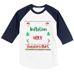 Funny Due To Inflation This Is My Ugly Christmas Sweaters Baseball Sleeve Shirt