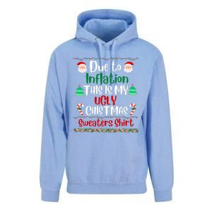 Funny Due To Inflation This Is My Ugly Christmas Sweaters Unisex Surf Hoodie