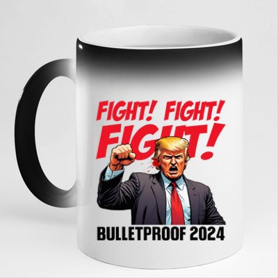 Fight Donald Trump 2024 Republicans Maga Usa Elections 11oz Black Color Changing Mug