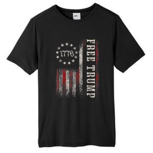 Free Donald Trump Republican Support Pro Trump American Flag Tall Fusion ChromaSoft Performance T-Shirt