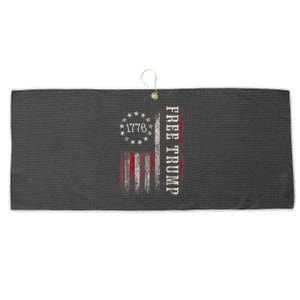 Free Donald Trump Republican Support Pro Trump American Flag Large Microfiber Waffle Golf Towel