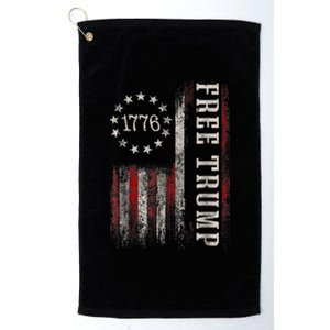 Free Donald Trump Republican Support Pro Trump American Flag Platinum Collection Golf Towel