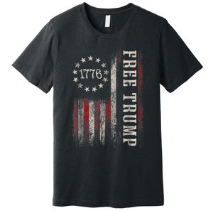 Free Donald Trump Republican Support Pro Trump American Flag Premium T-Shirt