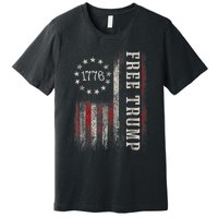 Free Donald Trump Republican Support Pro Trump American Flag Premium T-Shirt