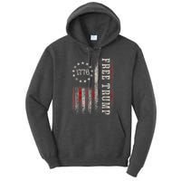 Free Donald Trump Republican Support Pro Trump American Flag Tall Hoodie