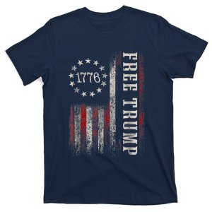 Free Donald Trump Republican Support Pro Trump American Flag T-Shirt