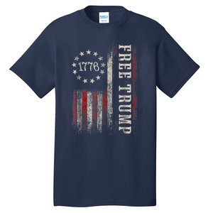 Free Donald Trump Republican Support Pro Trump American Flag Tall T-Shirt