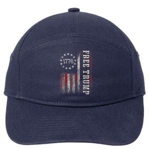 Free Donald Trump Republican Support Pro Trump American Flag 7-Panel Snapback Hat