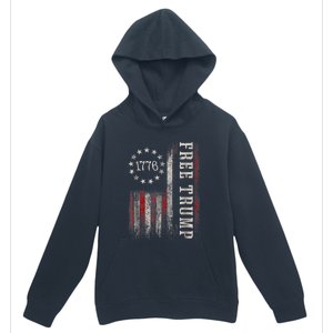 Free Donald Trump Republican Support Pro Trump American Flag Urban Pullover Hoodie