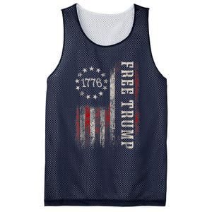 Free Donald Trump Republican Support Pro Trump American Flag Mesh Reversible Basketball Jersey Tank