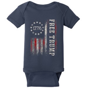 Free Donald Trump Republican Support Pro Trump American Flag Baby Bodysuit