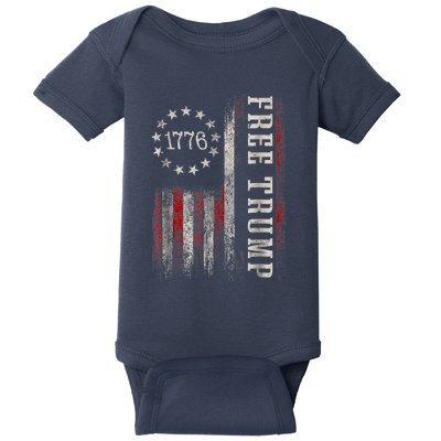 Free Donald Trump Republican Support Pro Trump American Flag Baby Bodysuit