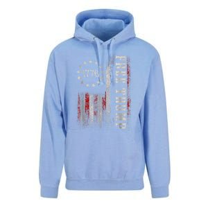 Free Donald Trump Republican Support Pro Trump American Flag Unisex Surf Hoodie