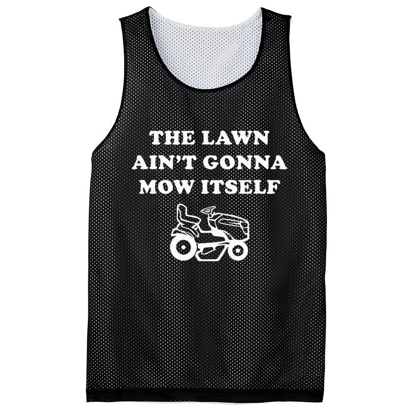 Funny Dad The Lawn Aint Gonna Mow Itself Mesh Reversible Basketball Jersey Tank