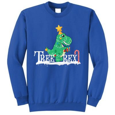 Funny Dinosaur Trex Christmas Tree Rex Gift Tall Sweatshirt