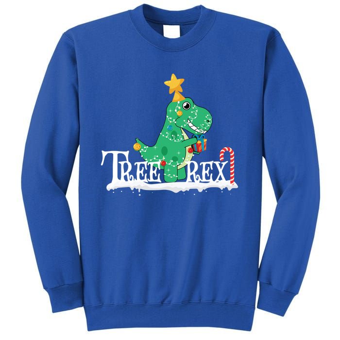 Funny Dinosaur Trex Christmas Tree Rex Gift Tall Sweatshirt