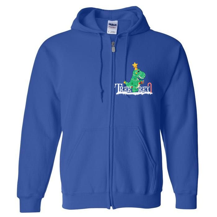 Funny Dinosaur Trex Christmas Tree Rex Gift Full Zip Hoodie