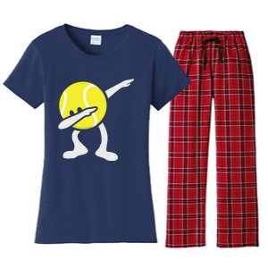 Funny Dabbing Tennis Ball Women's Flannel Pajama Set