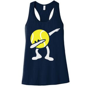 Funny Dabbing Tennis Ball Women's Racerback Tank