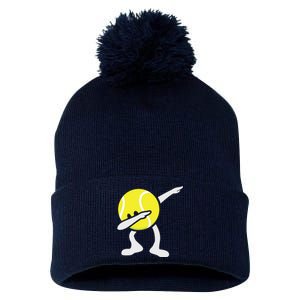 Funny Dabbing Tennis Ball Pom Pom 12in Knit Beanie