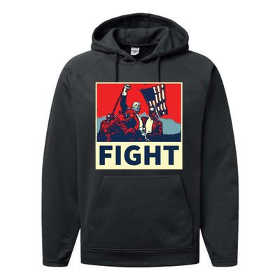 Fight Donald Trump I Stand With Trump Make America Great Again Performance Fleece Hoodie