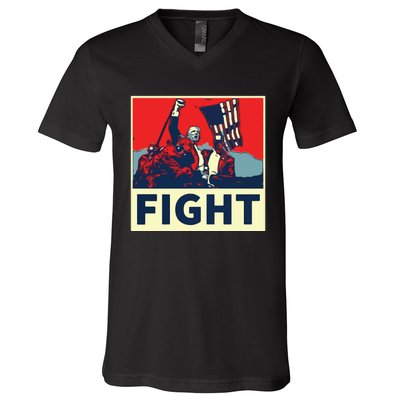 Fight Donald Trump I Stand With Trump Make America Great Again V-Neck T-Shirt