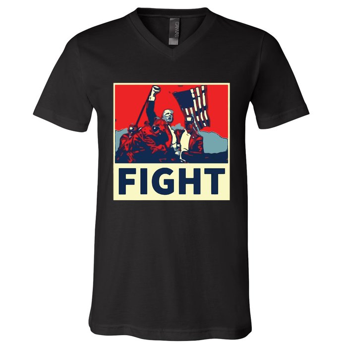 Fight Donald Trump I Stand With Trump Make America Great Again V-Neck T-Shirt