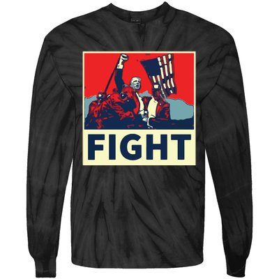 Fight Donald Trump I Stand With Trump Make America Great Again Tie-Dye Long Sleeve Shirt