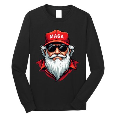 Funny Donald Trump Santa Claus Maga Christmas Holiday Long Sleeve Shirt