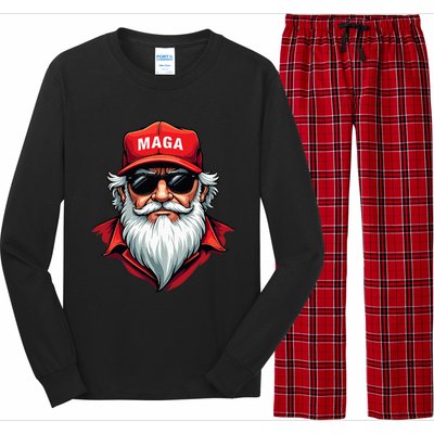 Funny Donald Trump Santa Claus Maga Christmas Holiday Long Sleeve Pajama Set