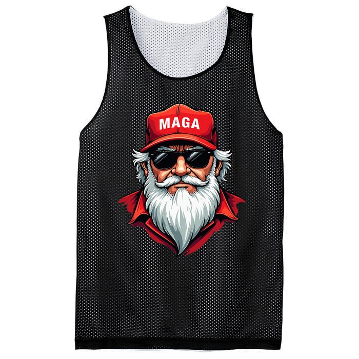 Funny Donald Trump Santa Claus Maga Christmas Holiday Mesh Reversible Basketball Jersey Tank