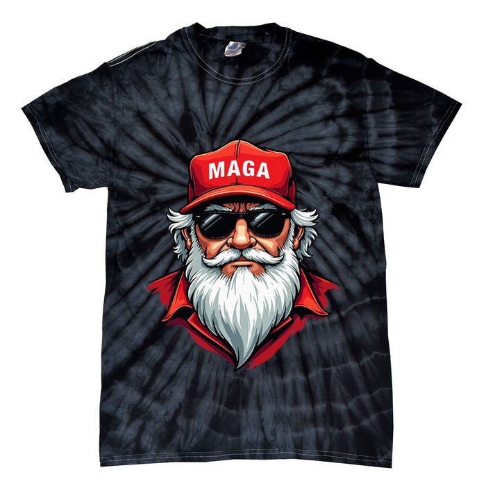 Funny Donald Trump Santa Claus Maga Christmas Holiday Tie-Dye T-Shirt